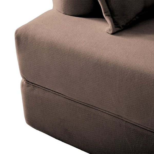 English Elm 2-In-1 Foldable Chenille Sofa Bed with High Density Foam for Modern Living Rooms Brown W5385P607783