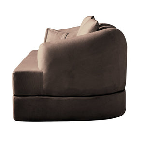 English Elm 2-In-1 Foldable Chenille Sofa Bed with High Density Foam for Modern Living Rooms Brown W5385P607783