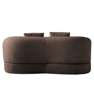 English Elm 2-In-1 Foldable Chenille Sofa Bed with High Density Foam for Modern Living Rooms Brown W5385P607783