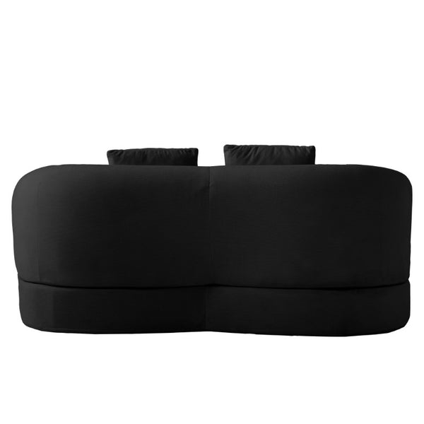 English Elm 2-In-1 Foldable Chenille Sofa Bed with High Density Foam for Modern Living Rooms Black W5385P607786