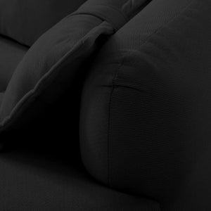 English Elm 2-In-1 Foldable Chenille Sofa Bed with High Density Foam for Modern Living Rooms Black W5385P607786