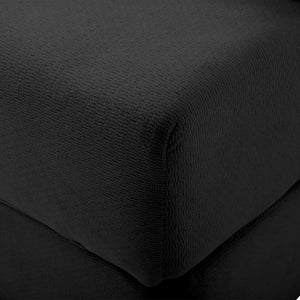 English Elm 2-In-1 Foldable Chenille Sofa Bed with High Density Foam for Modern Living Rooms Black W5385P607786
