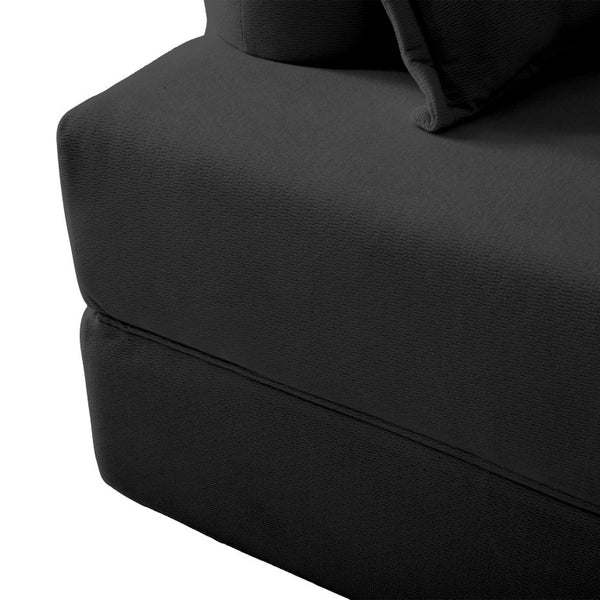 English Elm 2-In-1 Foldable Chenille Sofa Bed with High Density Foam for Modern Living Rooms Black W5385P607786