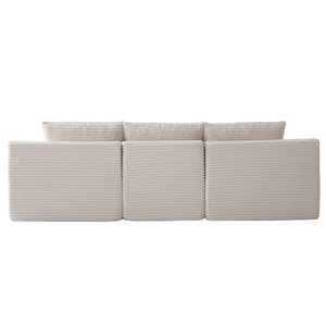 English Elm Modular U-shaped Sectional Sofa with Chenille Upholstery and Memory Foam Deep Seat White W5385S00007
