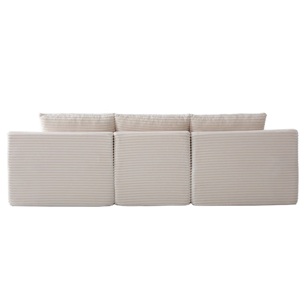 English Elm Modular U-shaped Sectional Sofa with Chenille Upholstery and Memory Foam Deep Seat White W5385S00007