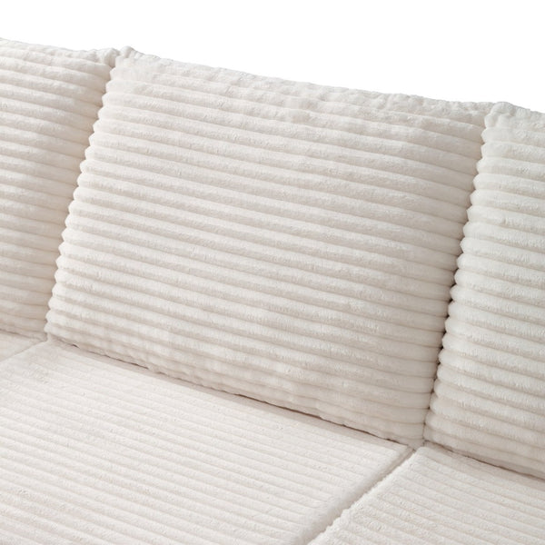 English Elm Modular U-shaped Sectional Sofa with Chenille Upholstery and Memory Foam Deep Seat White W5385S00007