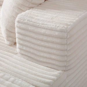 English Elm Modular U-shaped Sectional Sofa with Chenille Upholstery and Memory Foam Deep Seat White W5385S00007