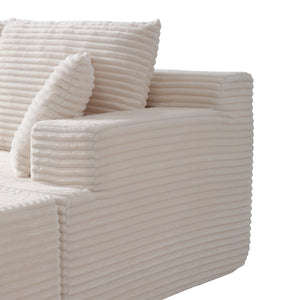 English Elm Modular U-shaped Sectional Sofa with Chenille Upholstery and Memory Foam Deep Seat White W5385S00007