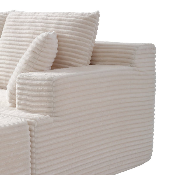 English Elm Modular U-shaped Sectional Sofa with Chenille Upholstery and Memory Foam Deep Seat White W5385S00007