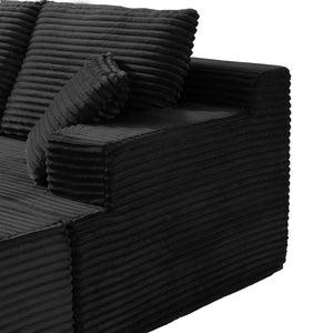 English Elm Modular U-shaped Sectional Sofa with Chenille Upholstery and Memory Foam Deep Seat Black W5385S00008