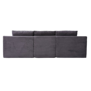 English Elm Modular U-shaped Sectional Sofa with Chenille Upholstery and Memory Foam Deep Seat Gray W5385S00009