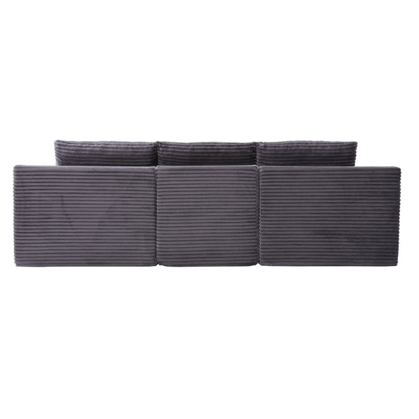 English Elm Modular U-shaped Sectional Sofa with Chenille Upholstery and Memory Foam Deep Seat Gray W5385S00009