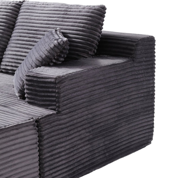 English Elm Modular U-shaped Sectional Sofa with Chenille Upholstery and Memory Foam Deep Seat Gray W5385S00009