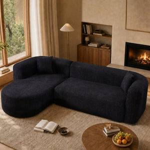 English Elm 109.4 Inch Chenille Modular Sectional Sofa Deep Cushion L Shaped Living Room Couch W5385S00023