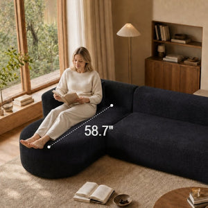 English Elm 109.4 Inch Chenille Modular Sectional Sofa Deep Cushion L Shaped Living Room Couch W5385S00023