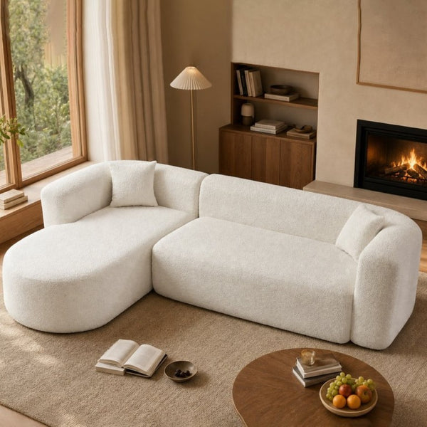 English Elm 109.4 Oversized Chenille L Shaped Sectional with Deep Foam Cushions for Living Rooms W5385S00025