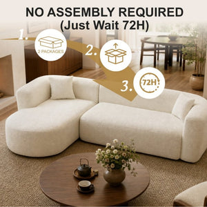 English Elm 109.4 Oversized Chenille L Shaped Sectional with Deep Foam Cushions for Living Rooms W5385S00025