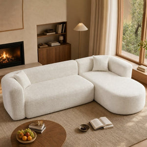 English Elm 109.4 Inch Chenille L Shaped Sectional Modular Sofa Deep Foam Living Room Couch W5385S00026
