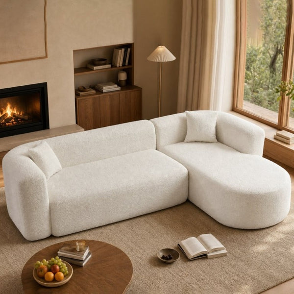 English Elm 109.4 Inch Chenille L Shaped Sectional Modular Sofa Deep Foam Living Room Couch W5385S00026
