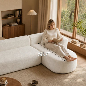 English Elm 109.4 Inch Chenille L Shaped Sectional Modular Sofa Deep Foam Living Room Couch W5385S00026
