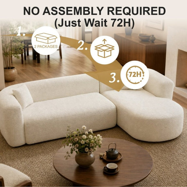 English Elm 109.4 Inch Chenille L Shaped Sectional Modular Sofa Deep Foam Living Room Couch W5385S00026