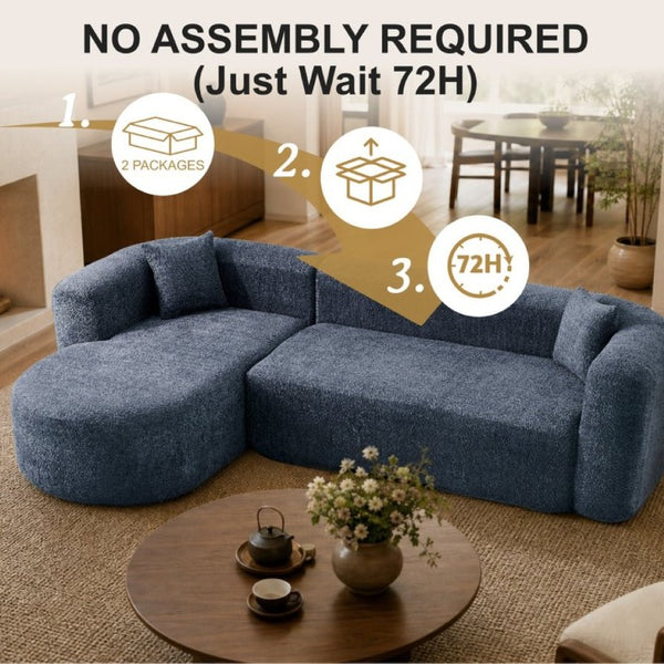 English Elm 109.4 Inch Chenille Modular Sectional Sofa with Deep Cushions for Living Rooms W5385S00027
