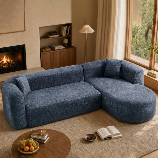 English Elm 109.4 Inch Chenille Modular Sectional Sofa with Deep Cushions for Living Room W5385S00028