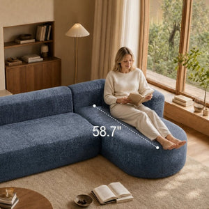 English Elm 109.4 Inch Chenille Modular Sectional Sofa with Deep Cushions for Living Room W5385S00028