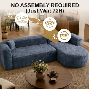English Elm 109.4 Inch Chenille Modular Sectional Sofa with Deep Cushions for Living Room W5385S00028