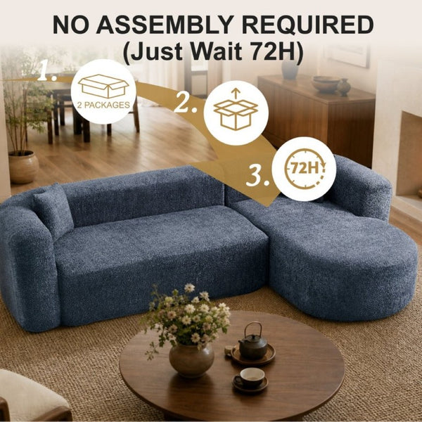 English Elm 109.4 Inch Chenille Modular Sectional Sofa with Deep Cushions for Living Room W5385S00028