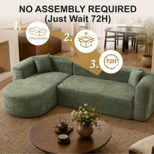 English Elm 109.4 Inch Chenille Modular Sectional with Deep Cushions and L Shaped Chaise Lounge W5385S00029