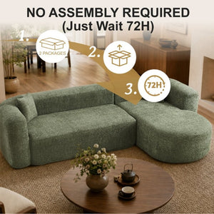 English Elm 109.4 Inch Modular Chenille Sectional with Chaise Deep Foam Cushions Cozy Lounge W5385S00030