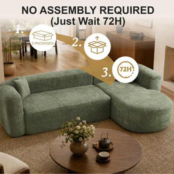 English Elm 109.4 Inch Modular Chenille Sectional with Chaise Deep Foam Cushions Cozy Lounge W5385S00030