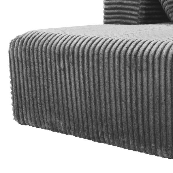English Elm 95''Modular Corduroy Sectional Sofa with Chaise Ottoman and Flexible Four Seat Living Room Design W5385S00053