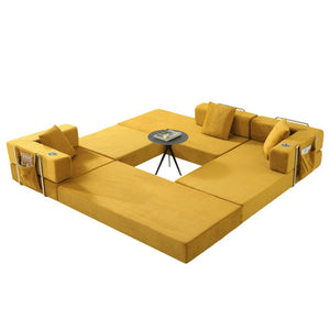 English Elm 108 Inch Modular Corduroy Sectional with Deep Cushioned Cloud Seating for Living Rooms W5385S00054