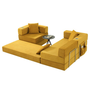 English Elm 108 Inch Modular Corduroy Sectional with Deep Cushioned Cloud Seating for Living Rooms W5385S00054