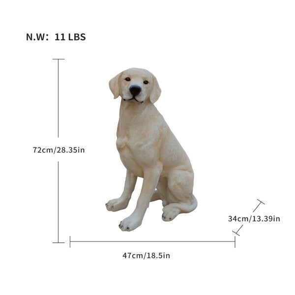English Elm Outdoor Labrador Sitting Dog Sculpture UV Resistant Lifelike Yard Porch Garden Greeter W5398P464623
