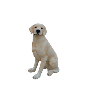 English Elm Outdoor Labrador Sitting Dog Sculpture UV Resistant Lifelike Yard Porch Garden Greeter W5398P464623