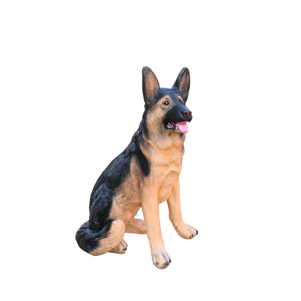English Elm Outdoor German Shepherd Garden Statue Lifelike Sculpted Yard Greeter Porch Decor W5398P464625