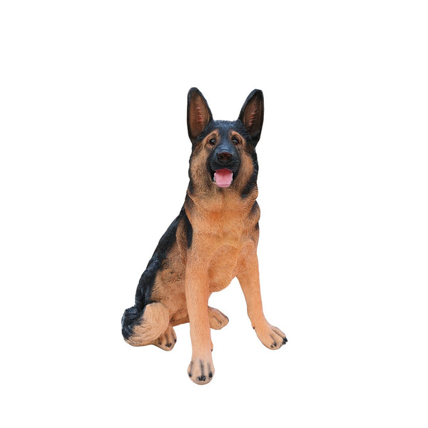 English Elm Outdoor German Shepherd Garden Statue Lifelike Sculpted Yard Greeter Porch Decor W5398P464625
