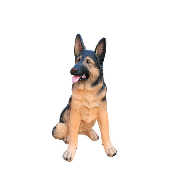 English Elm Outdoor German Shepherd Garden Statue Lifelike Sculpted Yard Greeter Porch Decor W5398P464625