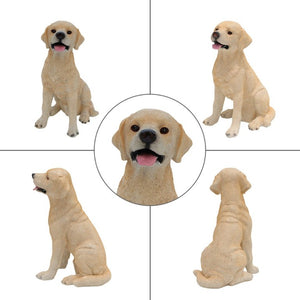 English Elm Yellow Labrador Seated Garden Statue Lifelike Sculpted Puppy Porch Lawn Accent W5398P464634