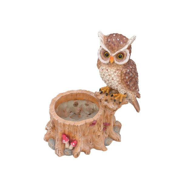 English Elm Decorative Polyresin Owl Sculpture Branch Planter Woodland Porch Garden Accent Piece W5398P487665