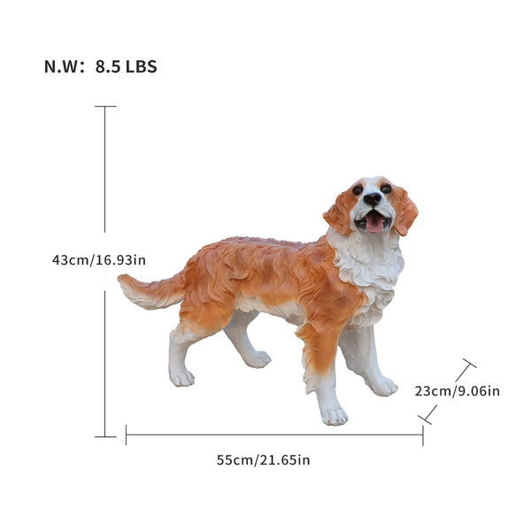 English Elm Lifelike Hound Dog Resin Sculpture Hand Painted Figurine for Garden Porch or Entryway W5398P496063