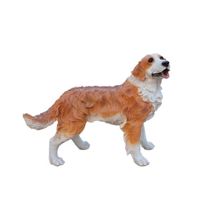 English Elm Lifelike Hound Dog Resin Sculpture Hand Painted Figurine for Garden Porch or Entryway W5398P496063