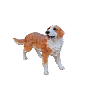 English Elm Lifelike Hound Dog Resin Sculpture Hand Painted Figurine for Garden Porch or Entryway W5398P496063