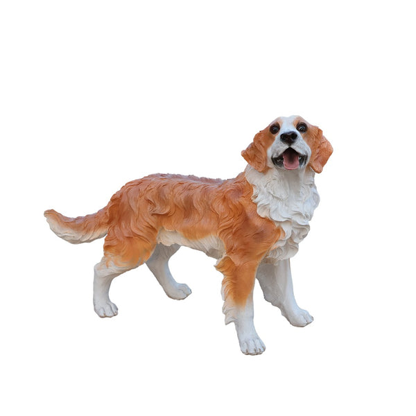 English Elm Lifelike Hound Dog Resin Sculpture Hand Painted Figurine for Garden Porch or Entryway W5398P496063