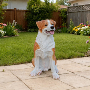 English Elm Lifelike Hound Dog Resin Statue Hand-painted Sculpture for Garden or Home Decor W5398P496064
