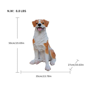 English Elm Lifelike Hound Dog Resin Statue Hand-painted Sculpture for Garden or Home Decor W5398P496064