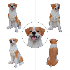 English Elm Lifelike Hound Dog Resin Statue Hand-painted Sculpture for Garden or Home Decor W5398P496064